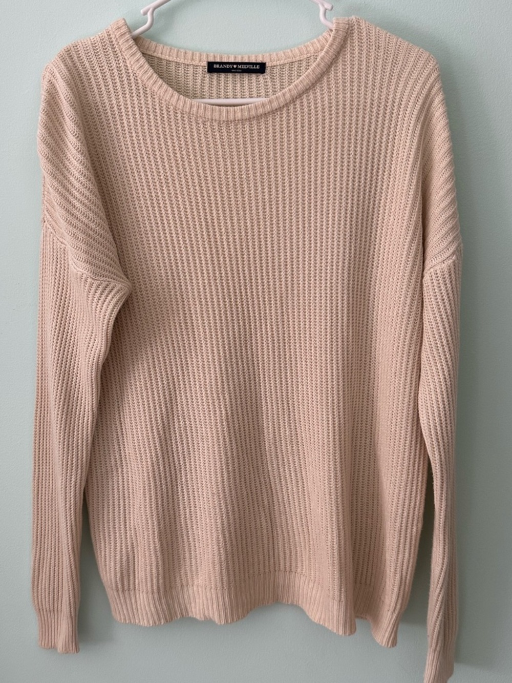 Brandy Melville Cream Crewneck Sweater